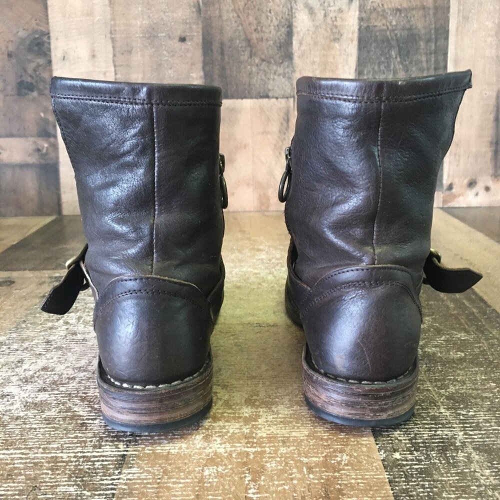 Fiorentini Baker Brown Side Zip Buckle Ankle Boots Womens EUR 35.5 US 5.5 - Picture 8 of 12